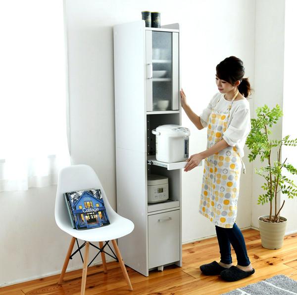 楽天市場】あす楽 食器棚 スリム 細い 薄型 縦長 省スペース ハイ