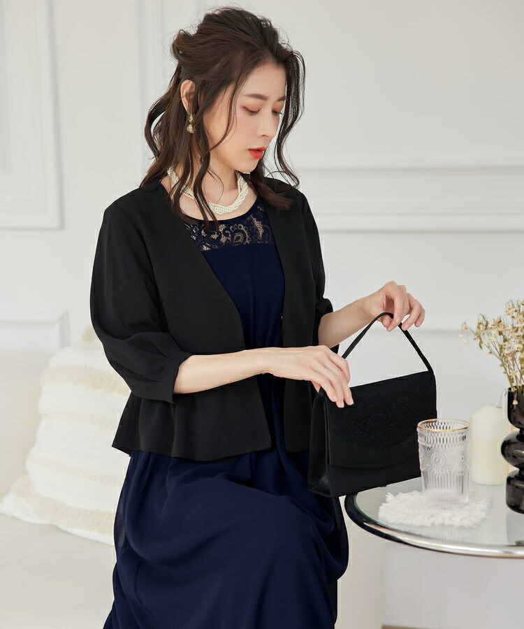 楽天市場】ジャケット ボレロ ショートジャケット ノーカラー