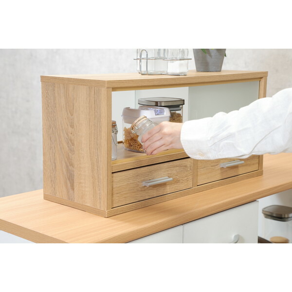 楽天市場】食器棚 カウンター上 収納 60幅 キッチン おしゃれ ガラス扉