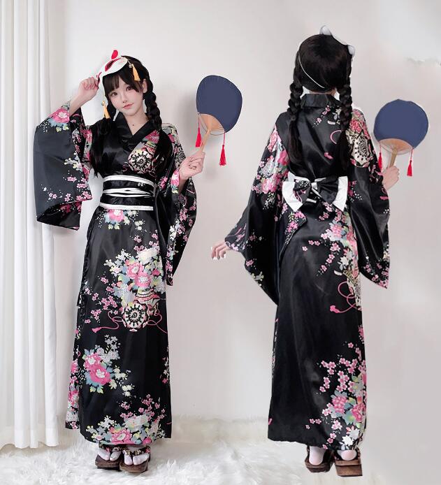 楽天市場】着物 ロング丈 桜柄 花魁 コスプレ 着物ドレス 花魁