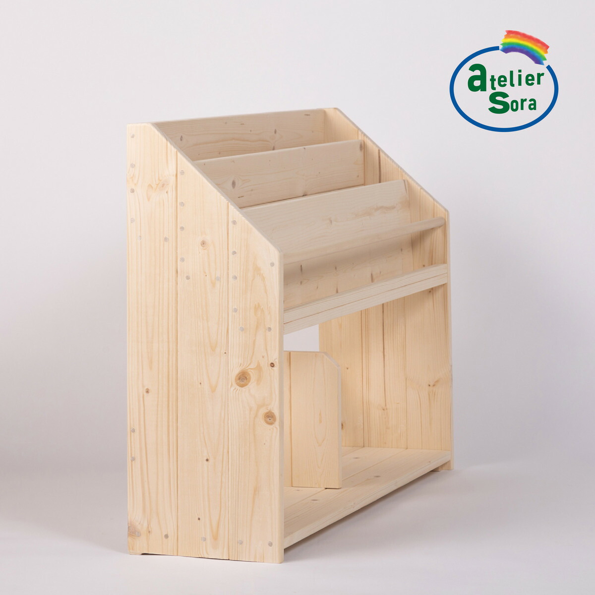 楽天市場】絵本棚 幅95cm 天然木 木製 人気 大容量 無垢 絵本ラック