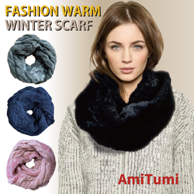 楽天市場】マフラー レディース スヌード 裏起毛 ネックウォーマー