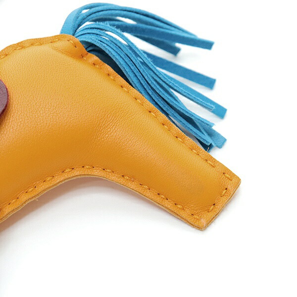 美品】 HERMÈSロデオMM バッグチャーム アニョーミロ ブルー×イエロー