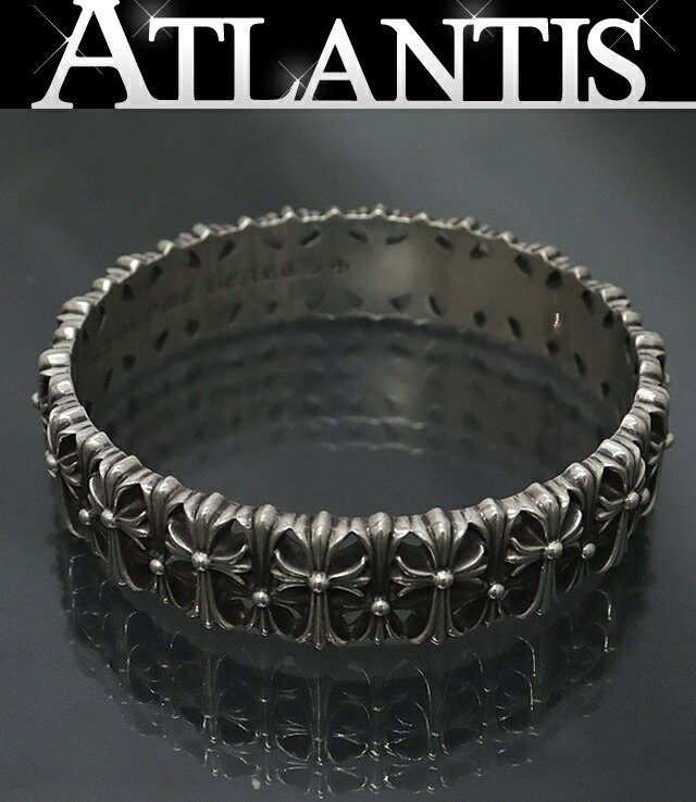 □ 44242☆年 クロムハーツ クロスバンド バングル シルバー925 クロム