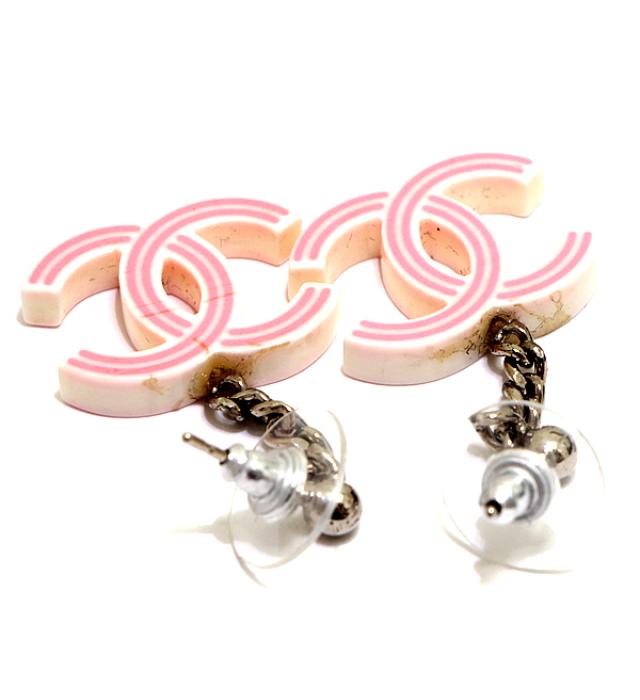 楽天市場】シャネル CHANEL ココマーク スイングピアス 白×ピンク