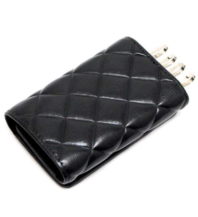 楽天市場】シャネル CHANEL マトラッセ 4連 キーケース 黒 ラムスキン