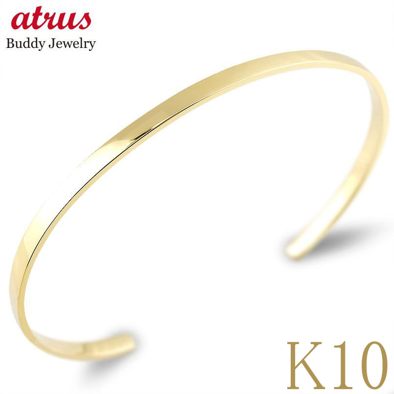 楽天市場】バングル レディース 3ミリ幅 k10 ブレスレット イエロー