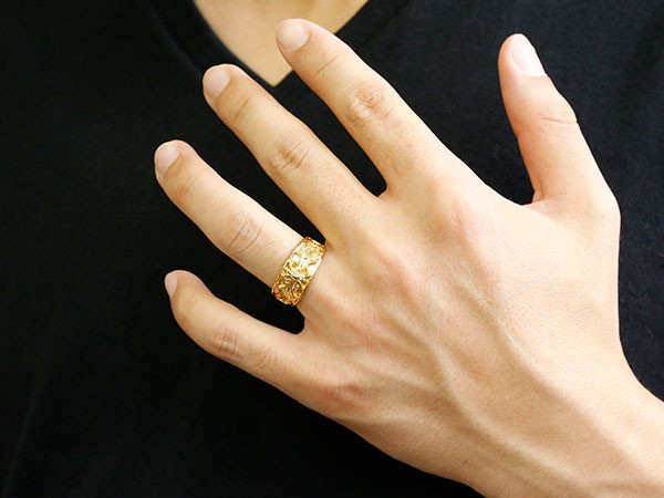 楽天市場】【10%OFFセール】18金 ゴールド リング メンズ イエロー