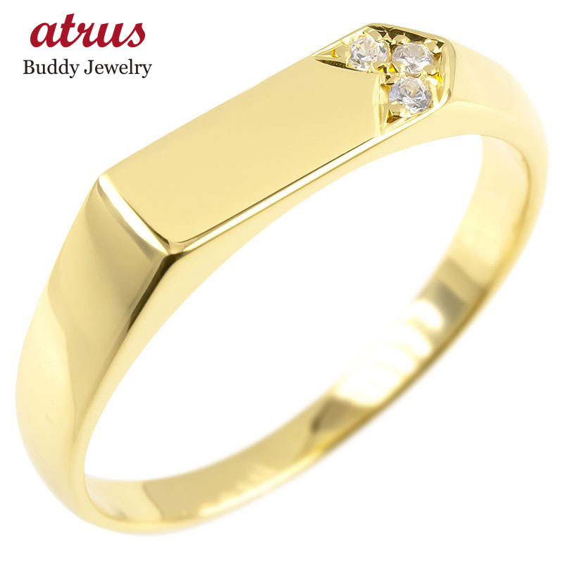 楽天市場】10金 ゴールド リング メンズ 印台 指輪 シグネットリング