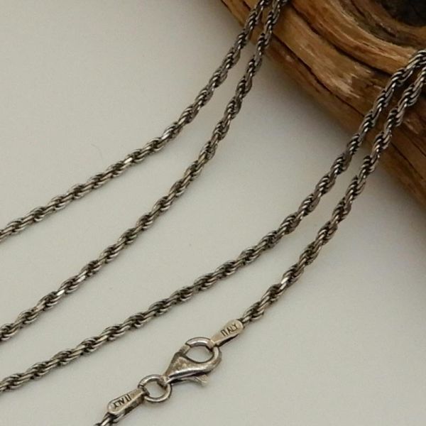 楽天市場】【60cm/1.9mm燻し加工】カットフレンチロープチェーン