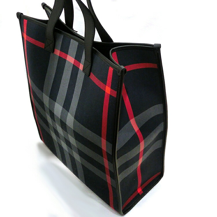 楽天市場】バーバリー トートバッグ BURBERRY ネイビー グレー