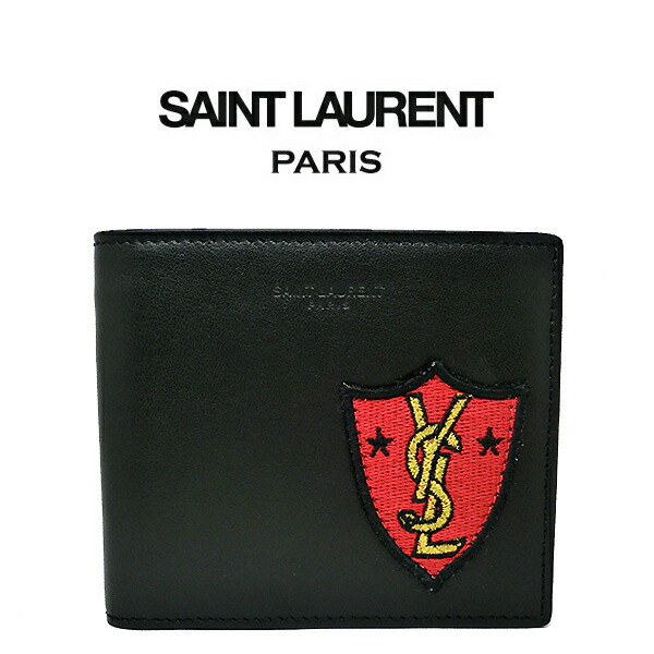 楽天市場】サンローラン 財布 二つ折り 短財布 黒 ブラック