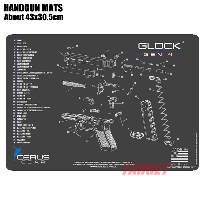 楽天市場】CERUS GEAR ハンドガンマット GLOCK Gen.4 グレー