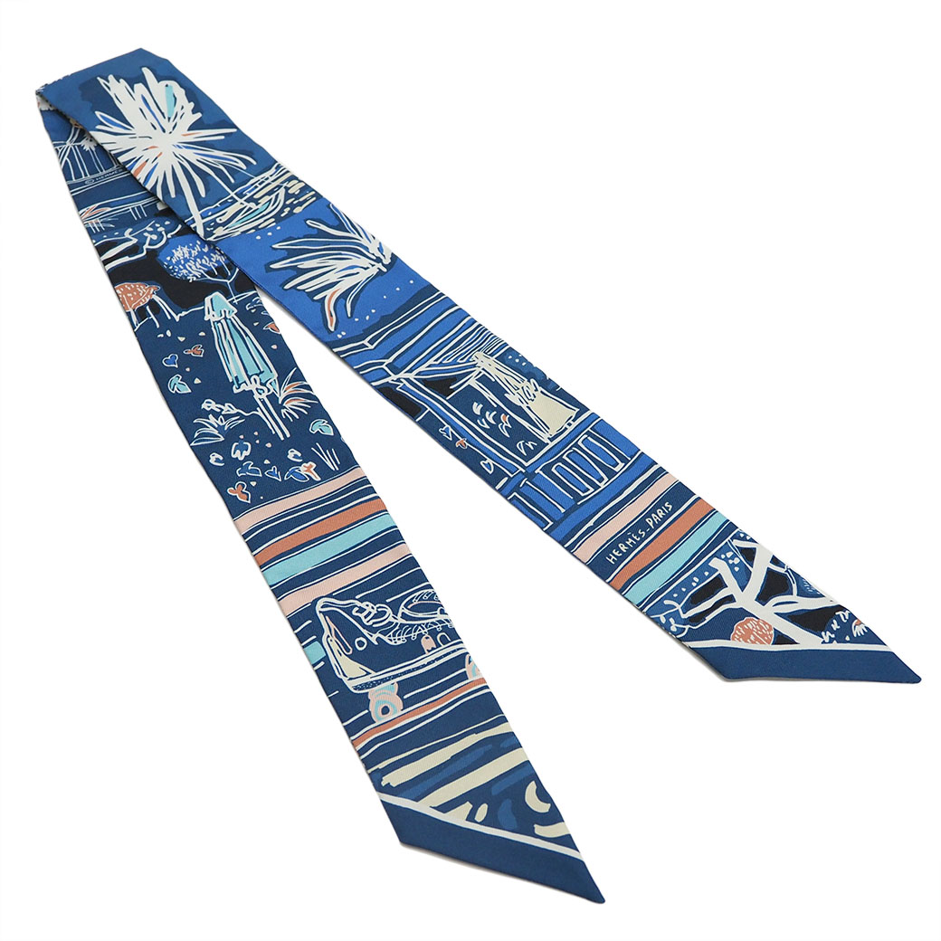 楽天市場】エルメス HERMES スカーフ ツイリー レイユールデテ ブルー