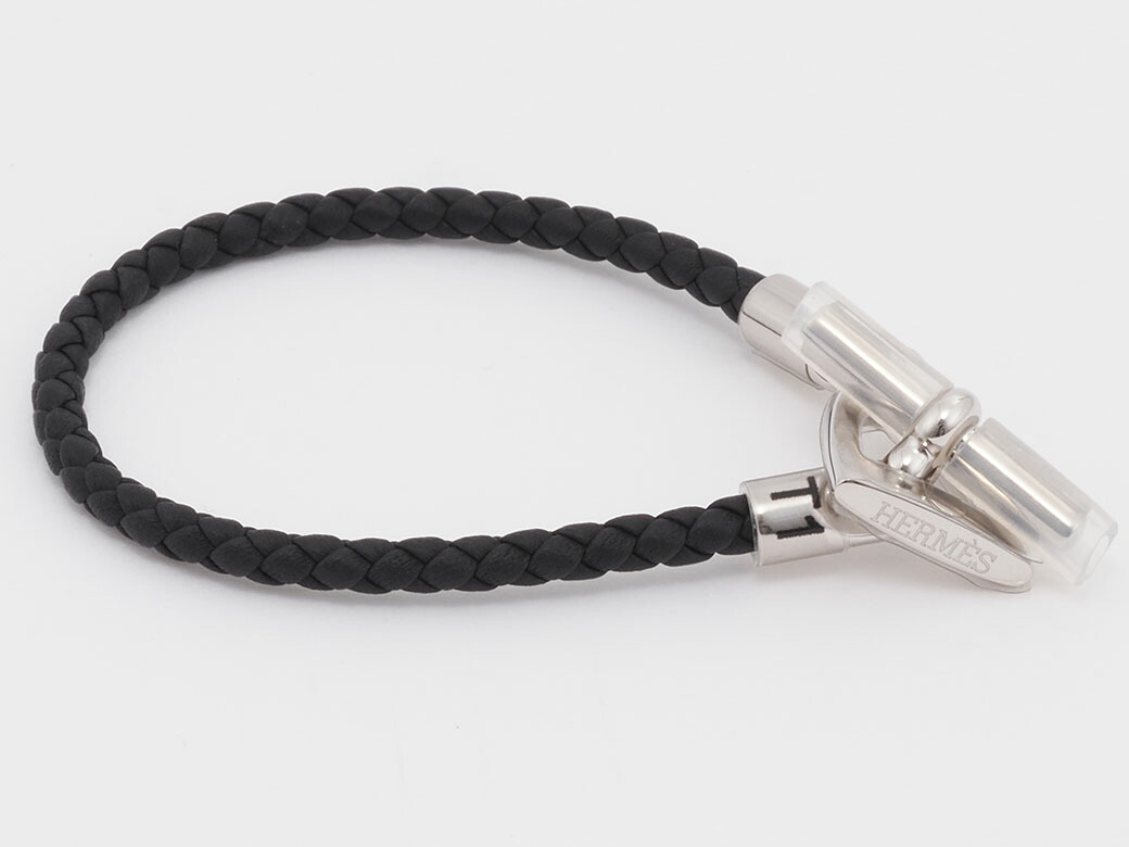 楽天市場】エルメス HERMES レザーブレスレット 黒 ブラック エトリエ