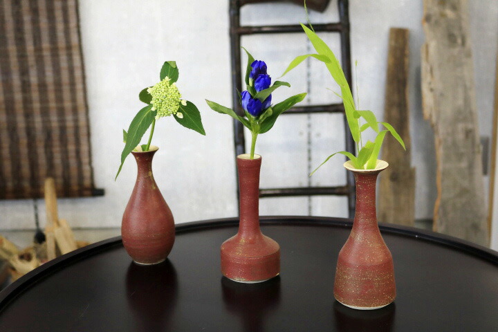 楽天市場】笠間焼一輪挿し 高野陶房 緋釉 花器/花瓶/フラワーベース