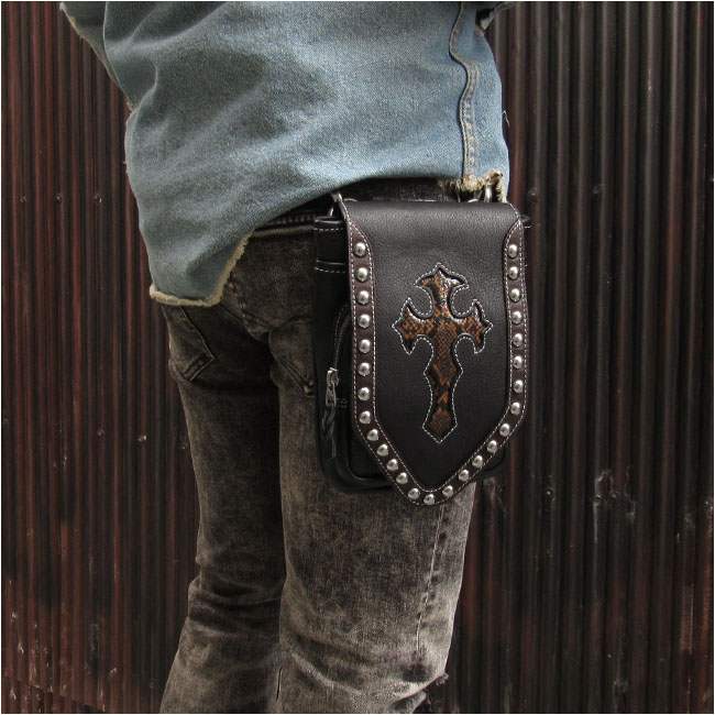 楽天市場】ベルトポーチ 本革 バイカー ライダーズ ウエストバッグ