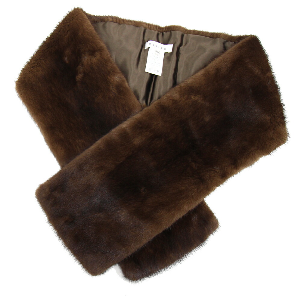 楽天市場】セリーヌ ティペット ブラウン ミンク 中古 ショール