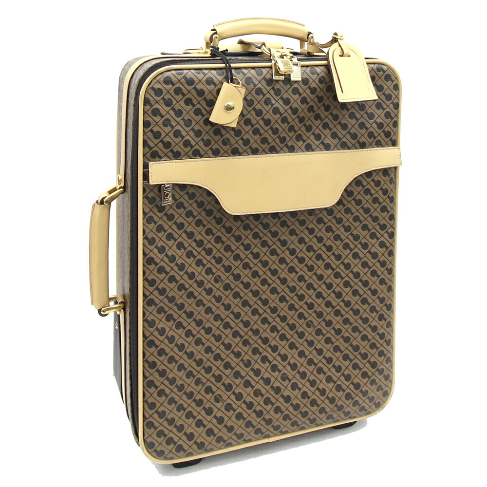 楽天市場】ゲラルディーニ キャリーケース ベージュ PVC レザー 中古