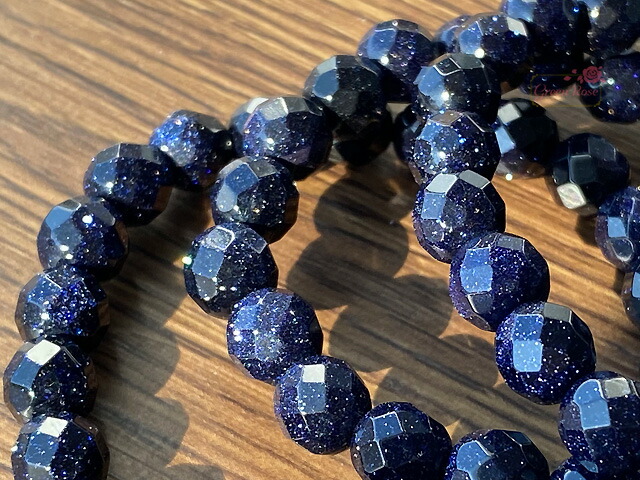 楽天市場】ブルーゴールドストーン 紫金石 多面カット ブレスレット