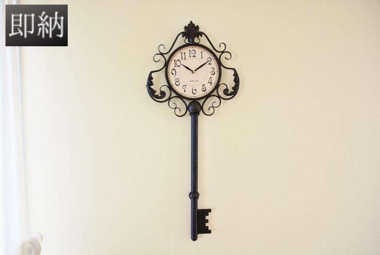 楽天市場】壁掛け時計 大きい レトロ アンティーク キー ラージキー