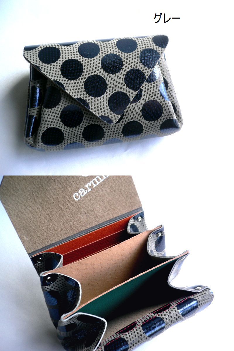 楽天市場】carmine カーマイン 水玉ドット 箔押し レザー ミニ