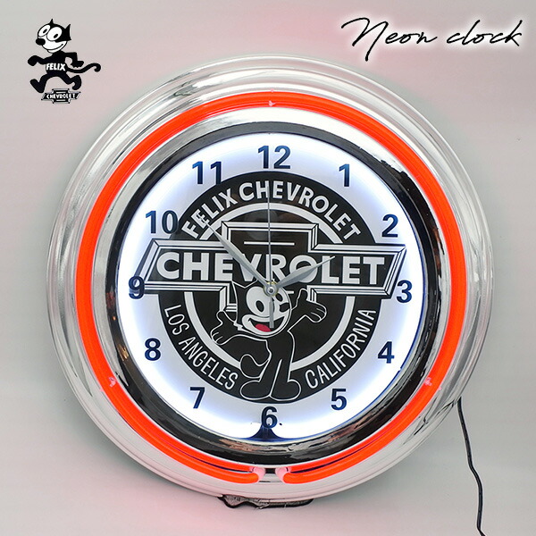 楽天市場】時計 壁掛け ネオンクロック フィリックス シボレー