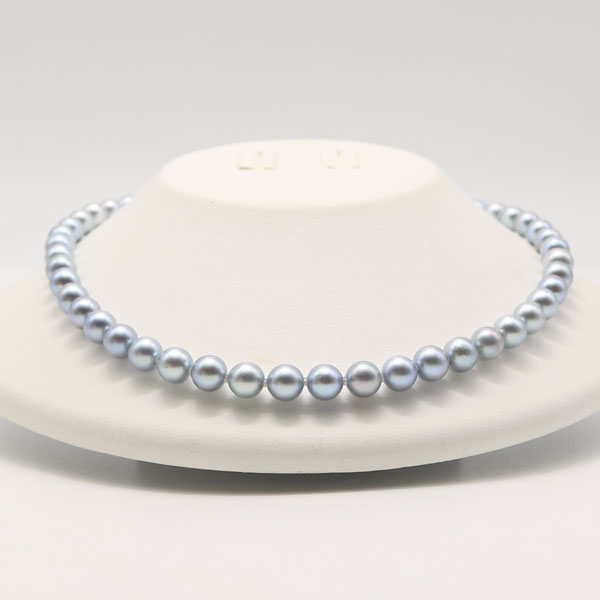 楽天市場】真珠 パール ネックレス あこや真珠 8mm-8.5mm ブルーグレー