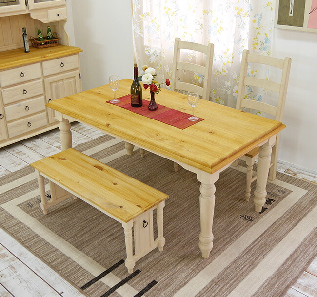 楽天市場】ダイニング4点セット 160cm幅 フレンチカントリー