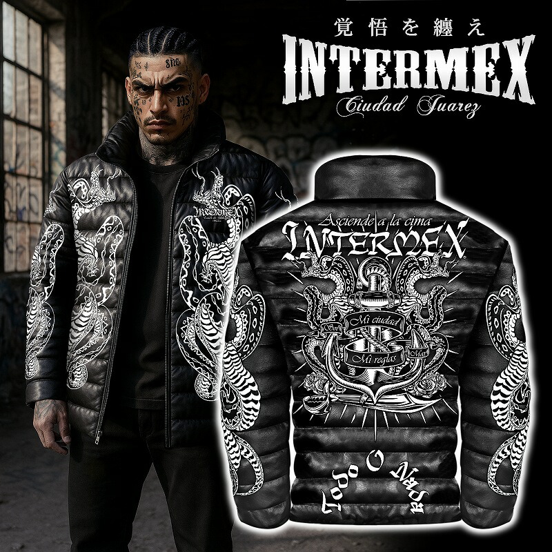 楽天市場】レザー調 中綿ジャケット 上着 服 碇 コブラ柄 INTERMEX ITM