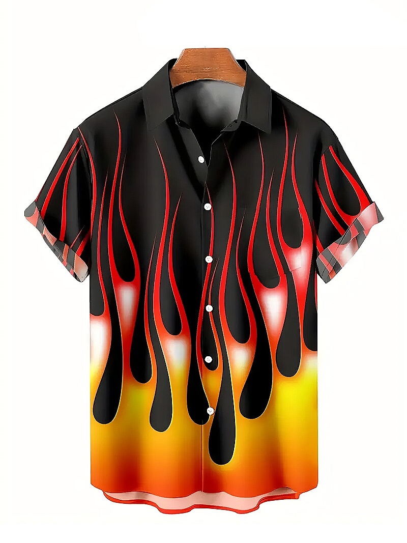 JSF 黒 ファイヤーパターン 半袖シャツ 楽天市場】ファイヤーパターン