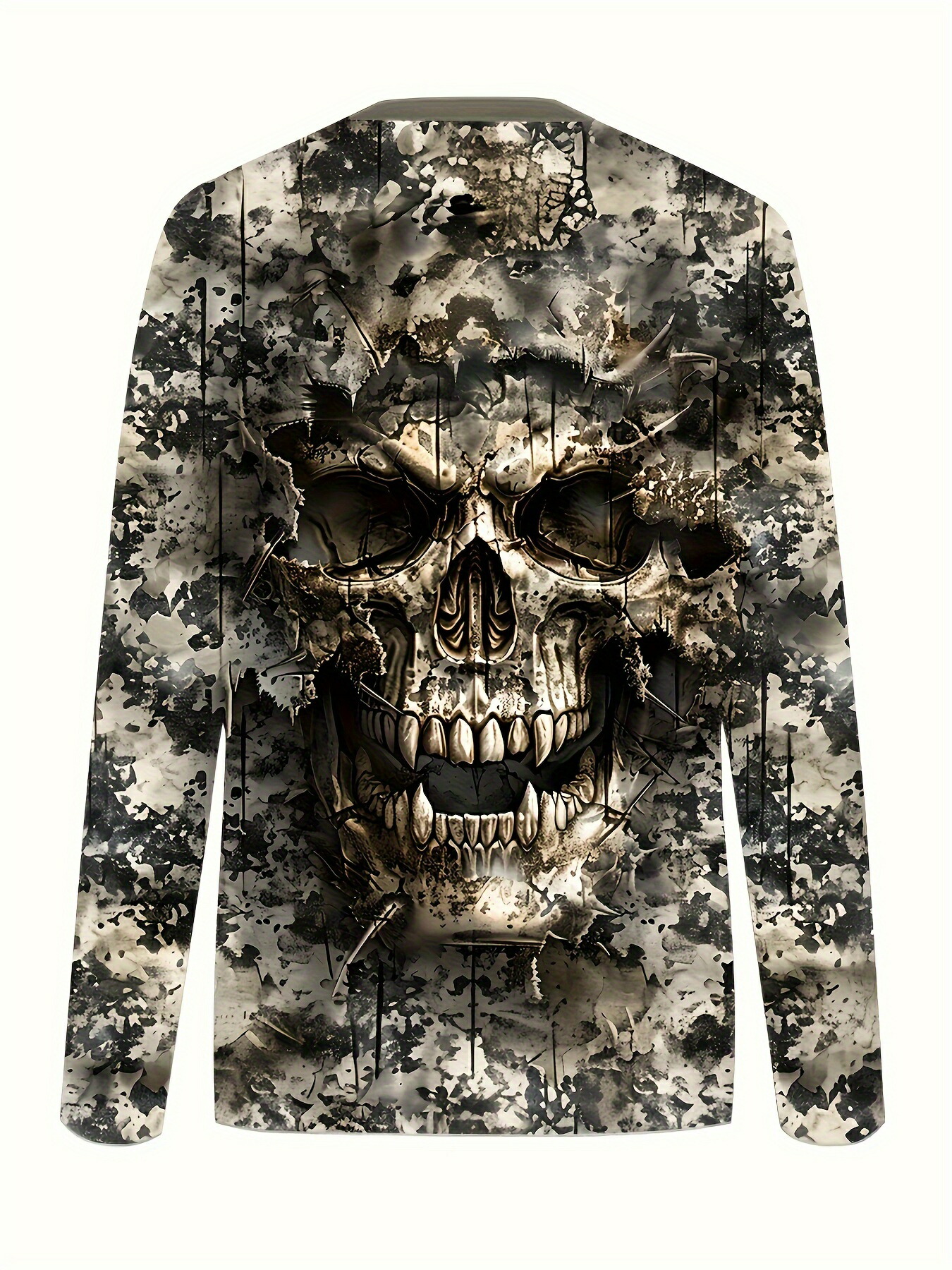 楽天市場】スカル柄 ド派手 プリント 長袖Tシャツ ロンT 185 柄シャツ