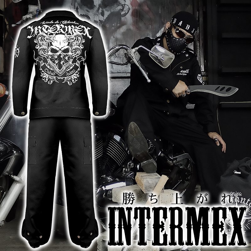 楽天市場】全刺繍 コブラスカル 作業着 上下セット 服 INTERMEX ITM