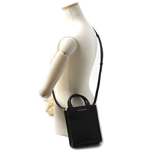 BVLGARI ドラムバッグ ブラック ロゴプリント BVLGARI ブルガリ ロゴ