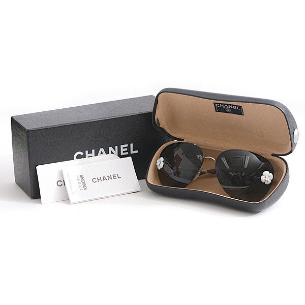 シャネル カメリア サングラス レディース ブラック 0831-S6697t