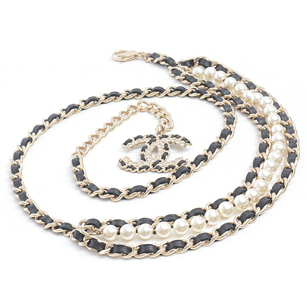 楽天市場】シャネル ベルト レディース チェーンベルト フェイクパール