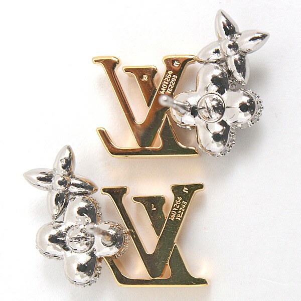 LOUIS VUITTON ピアス モノグラム LVフラワー シルバー 片耳用 LOUIS
