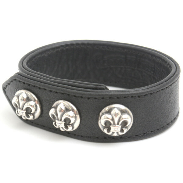 楽天市場】クロムハーツ ブレス メンズ 3BTN 2SNP BSフレア レザー