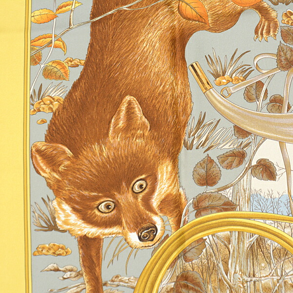 楽天市場】エルメス スカーフ レディース カレ90 CHASSE au BOIS 森の