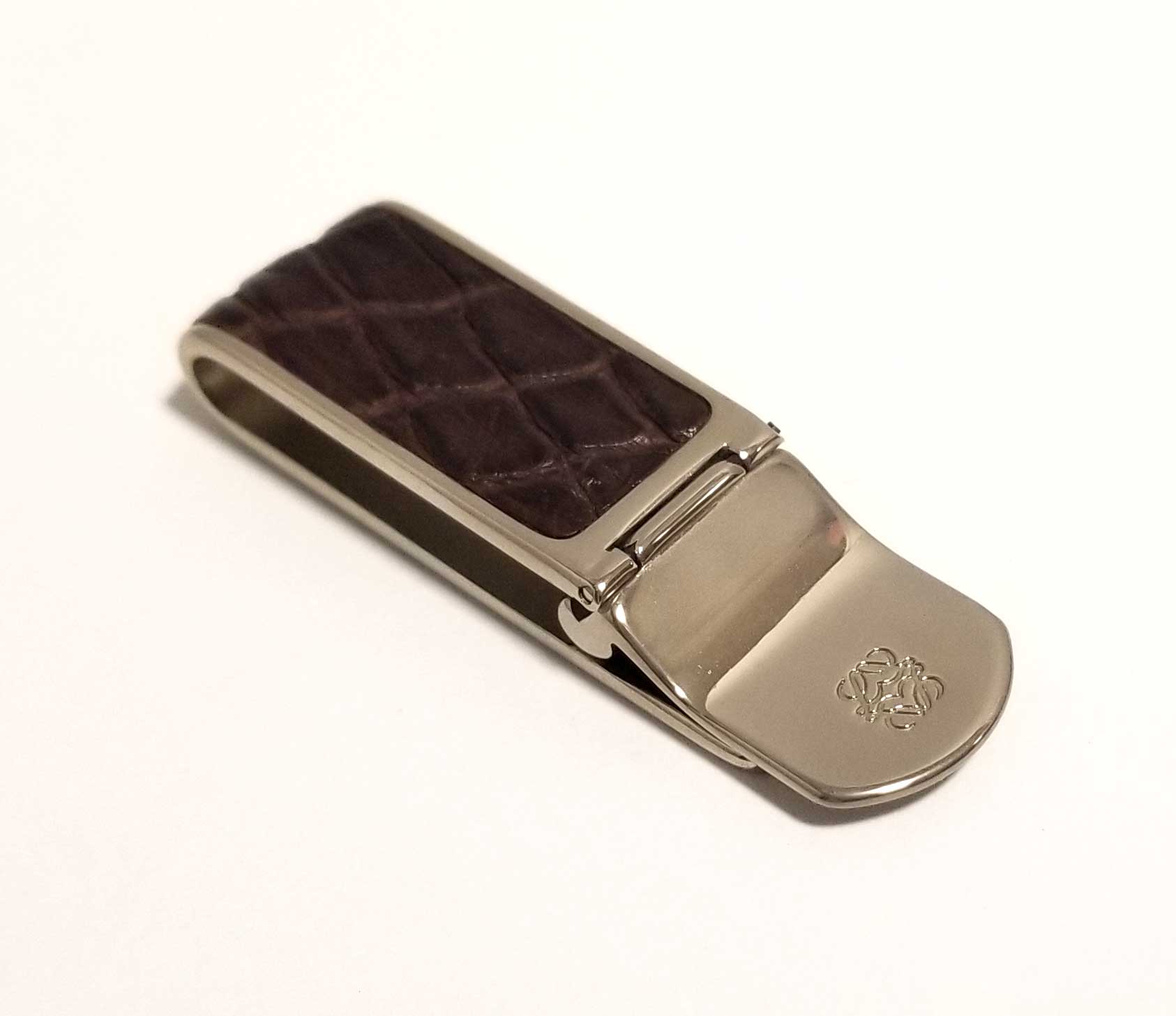 楽天市場】LOEWE ロエベ ロゴ マネークリップ クロコ シルバー色