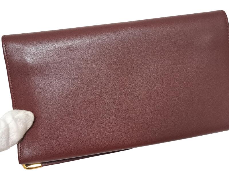 楽天市場】新品同様 カルティエ マスト 財布 がま口 ボルドー レザー