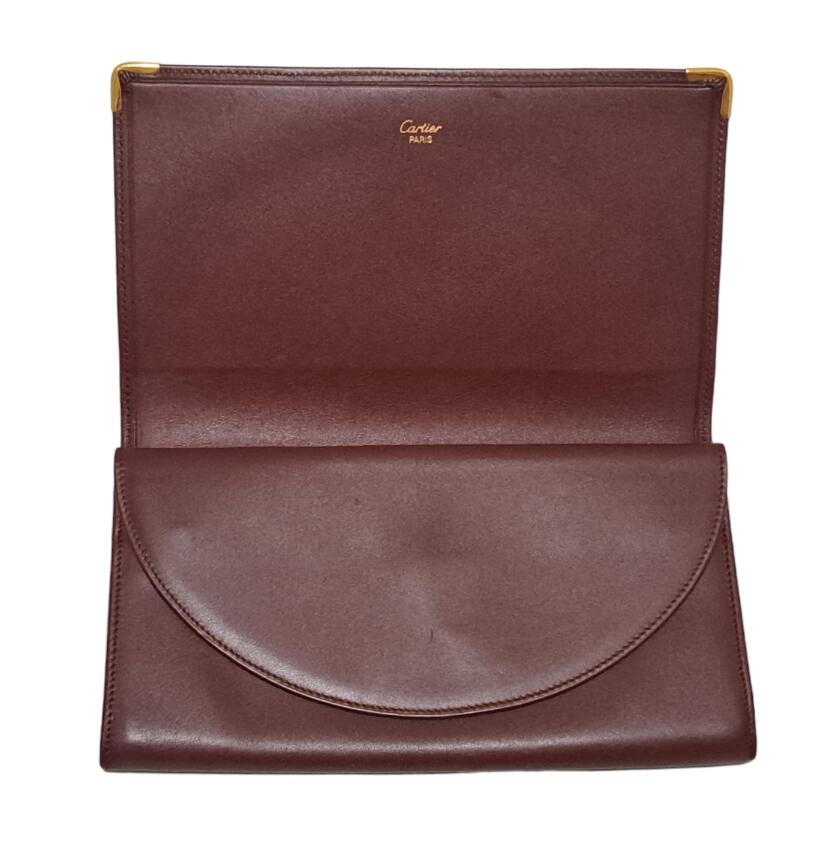 楽天市場】新品同様 カルティエ マスト 財布 がま口 ボルドー レザー