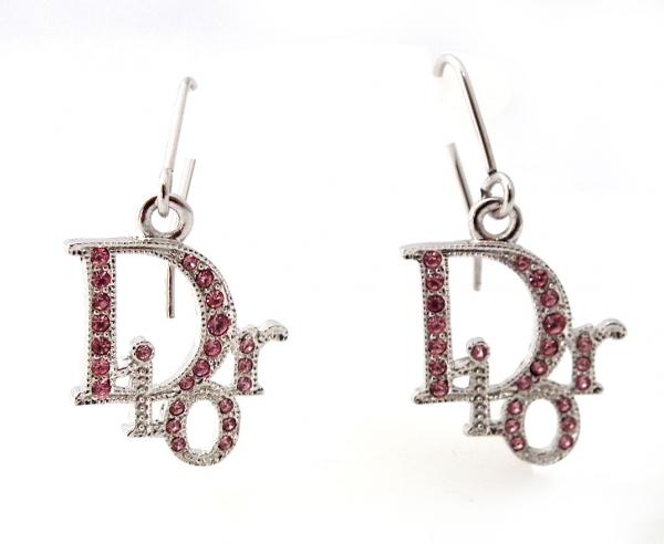 楽天市場】クリスチャンディオール ピアス ロゴ ラインストーン ピンク