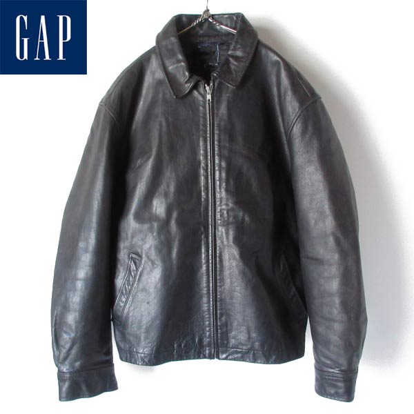 90s old ギャップ 本革 レザージャケット ブルゾン 中綿キルト y2k