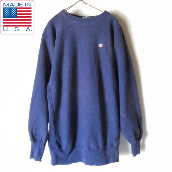 楽天市場】90s USA製 Champion 無地 リバースウィーブ XXL フェード 紺