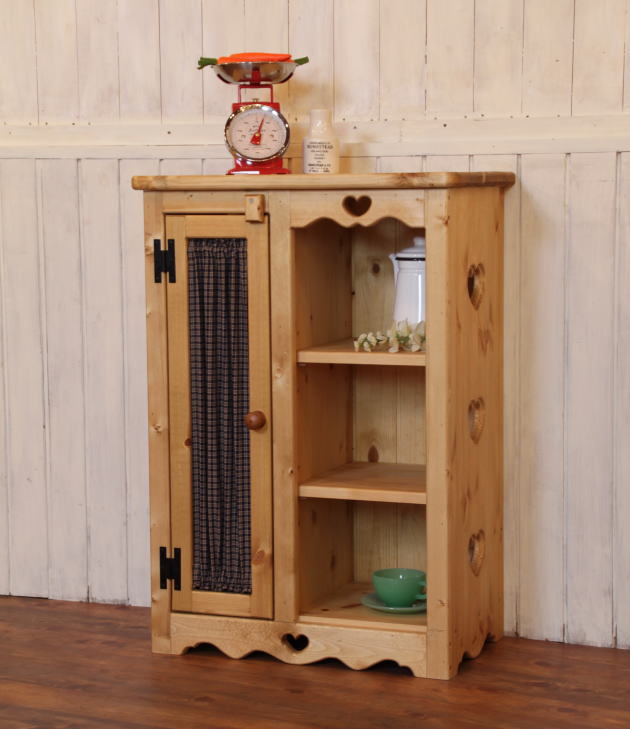 楽天市場】カントリー 布扉付き キッチンラック S キャビネット