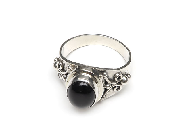 Rinrin。 様 アガットロゴ刻印シルバーリング 10.5号925 オニキス