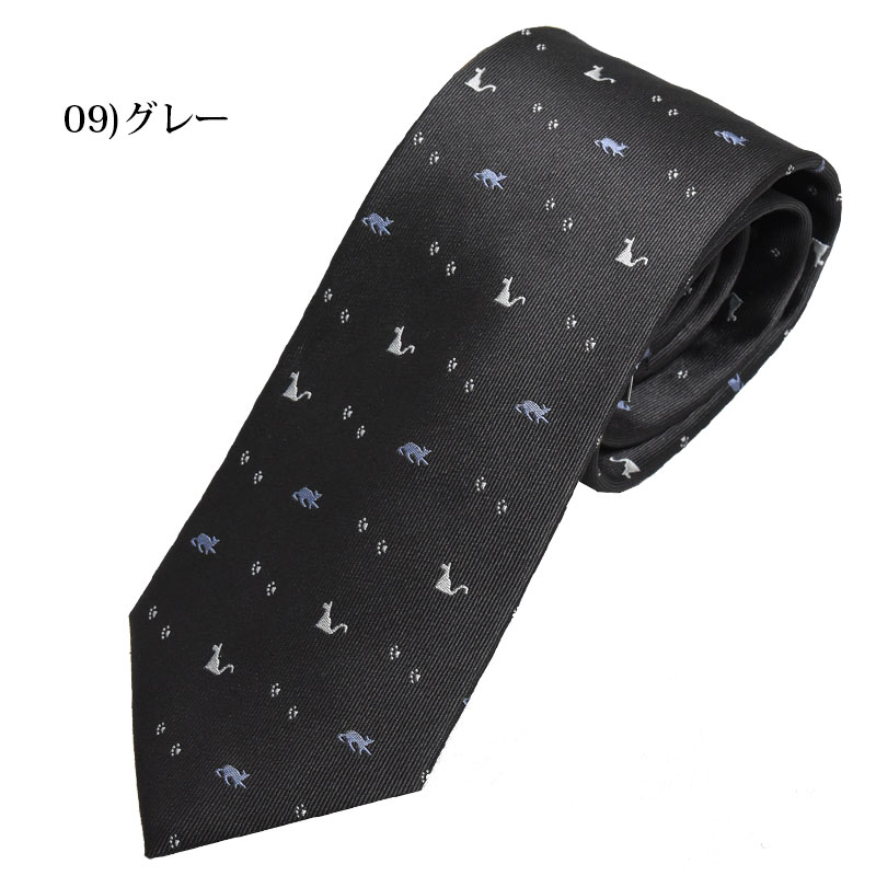 国内直営店購入 CHANEL 動物柄 ネクタイ / シャネル正規品 猫 ネコ 犬