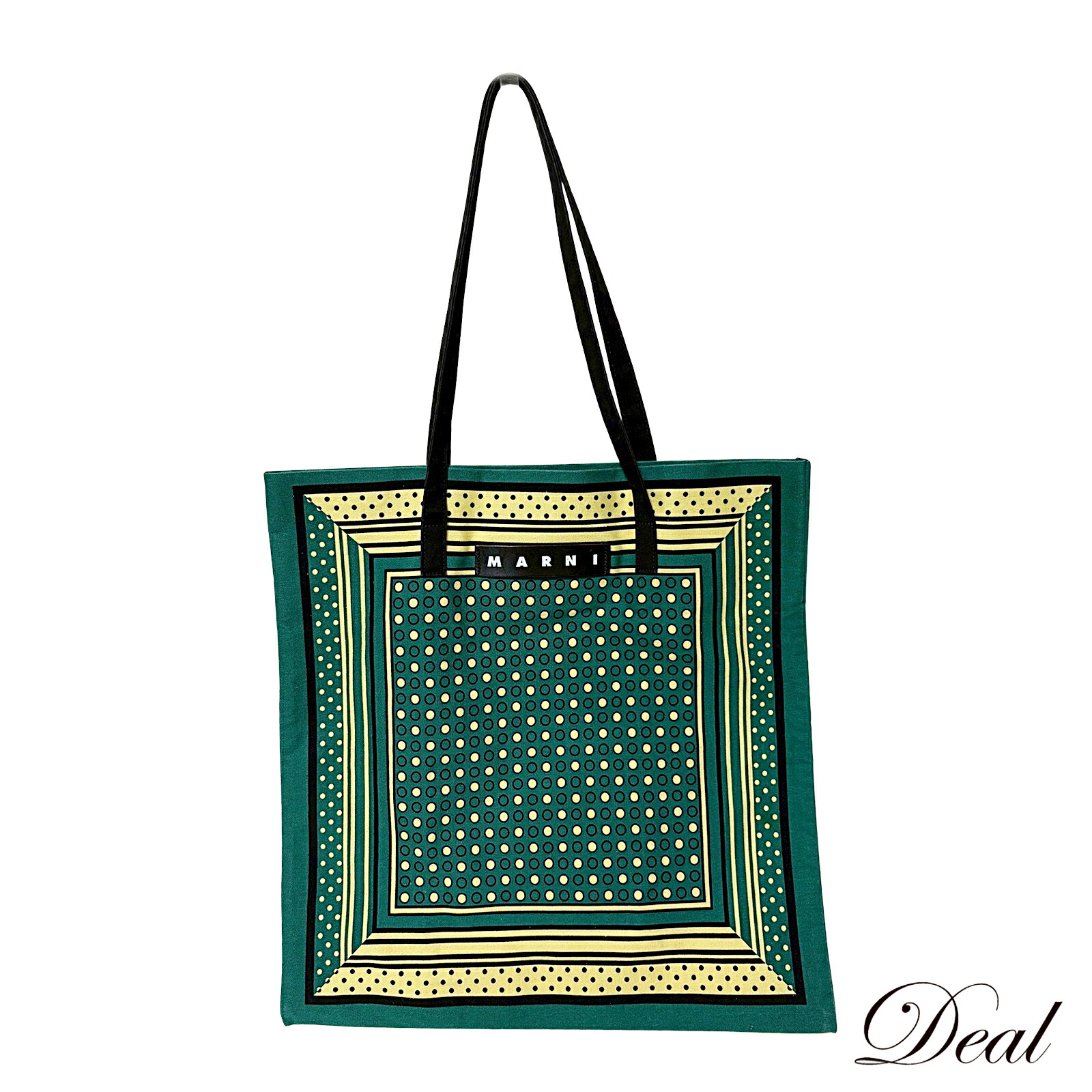 楽天市場】MARNI マルニ バンダナ トート グリーンドット 緑 グリーン