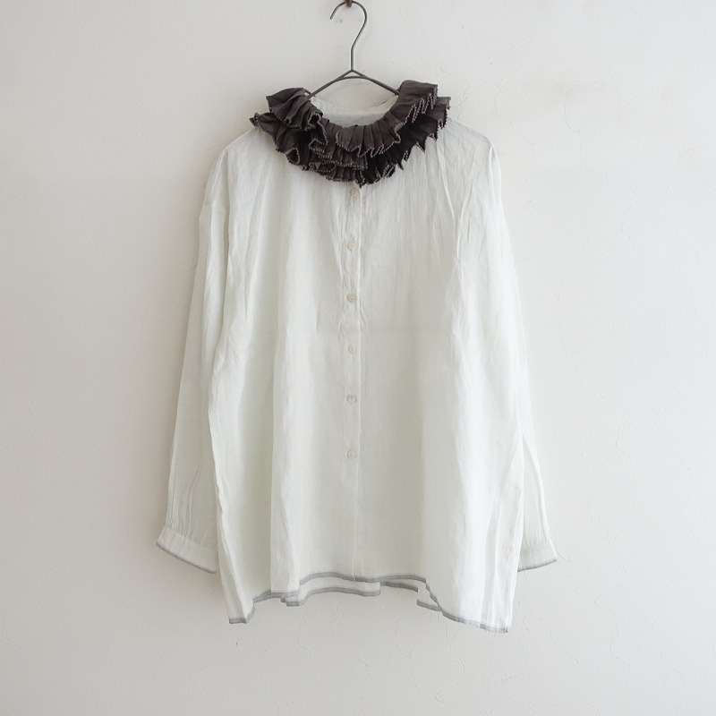 楽天市場】【定価3.1万】 ブノン BUNON フリルカラーブラウス L【中古